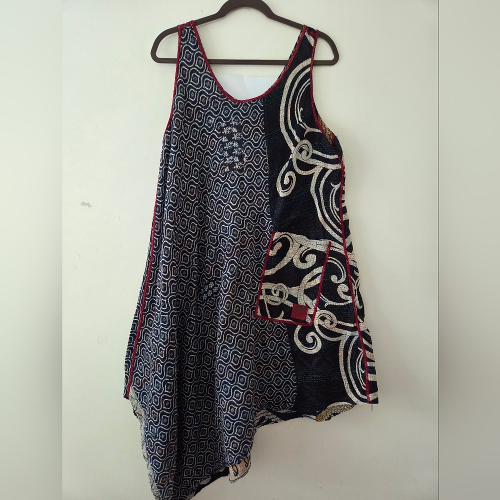 Mieko Mintz Reversible Abstract Patchwork Kantha … - image 3